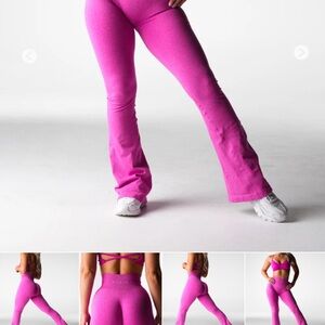 NVGTN Bold Pink Flare Leggings, shorts and sports bra bundle!